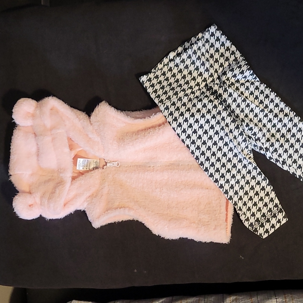 Pink vest with high-waisted leggings 3-6m